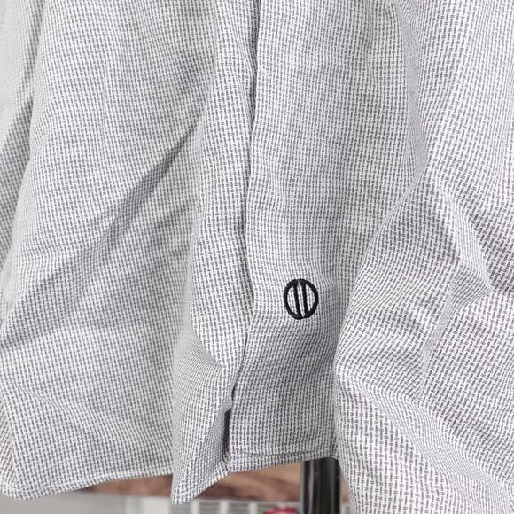 David Donahue Shirt Mens 16.5 36/37 Gray Micro Print Dress Button Down Cotton - Picture 4 of 9